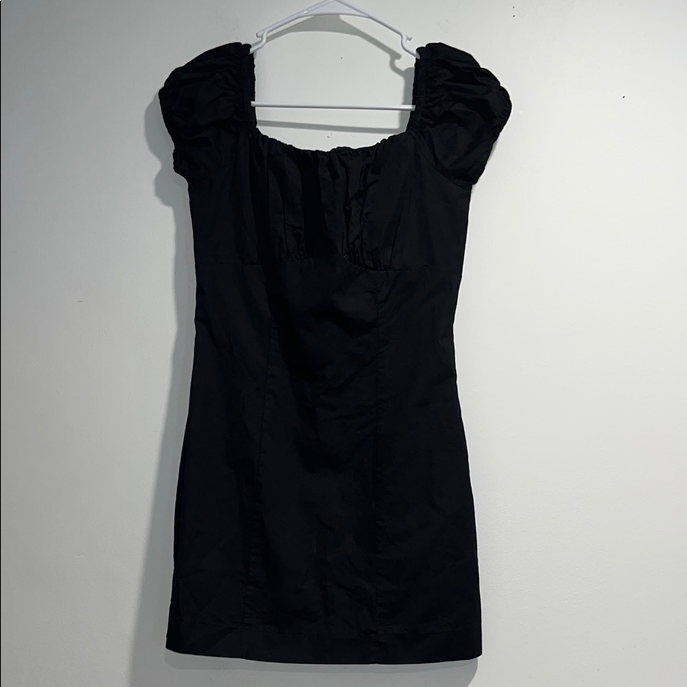LULUS Whatever You Like Black Short Sleeve Mini Dress